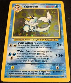 Vaporeon 12/64 *No Symbol Error* Jungle Set Holo Rare Pokemon TCG - Image 2
