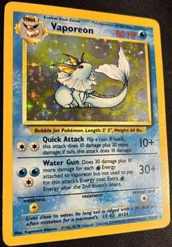 Vaporeon 12/64 *No Symbol Error* Jungle Set Holo Rare Pokemon TCG - Image 3