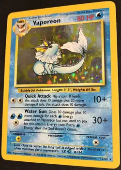 Vaporeon 12/64 *No Symbol Error* Jungle Set Holo Rare Pokemon TCG - Image 4