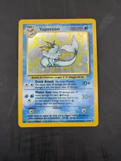 Pokemon TCG Vaporeon Jungle 12/64 Holo Error No Symbol LP - Image 1