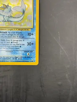 Pokemon TCG Vaporeon Jungle 12/64 Holo Error No Symbol LP - Image 2