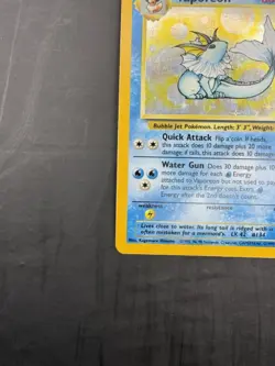 Pokemon TCG Vaporeon Jungle 12/64 Holo Error No Symbol LP - Image 3