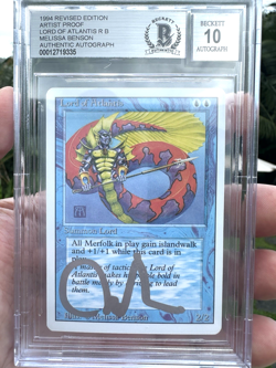 LORD OF ATLANTIS, ARTIST PROOF, REVISED, 1994 MTG, MELISSA BENSON, BAS 10! - Image 1