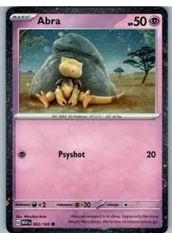 Abra 063/165 Holo Promo Miscellaneous Cards & Products Pokemon Holo Near Mint - Image 1