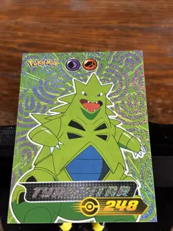 Tyranitar Glitter Foil 2024 Blue Pokedex Sticker Vol3 Flash Edition #S14 - Image 2