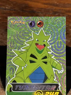 Tyranitar Glitter Foil 2024 Blue Pokedex Sticker Vol3 Flash Edition #S14 - Image 3