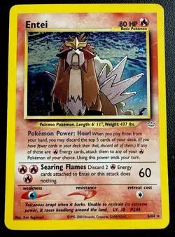 Entei 6/64 Neo Revelation Holo Foil Rare Unlimited 2001 Pokemon WoTC Swirl 🌀 MP - Image 1