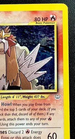 Entei 6/64 Neo Revelation Holo Foil Rare Unlimited 2001 Pokemon WoTC Swirl 🌀 MP - Image 5