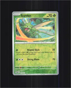 Scyther 123/165 Uncommon 151 Pokemon Reverse Holo Near Mint - Image 1