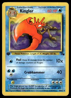 1999 Classic - Fossil First 1st Edition UNplayed Kingler #38 - Image 1