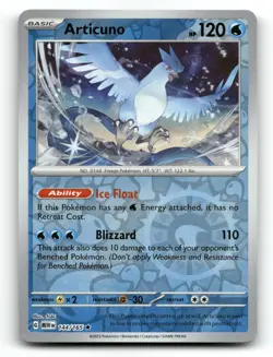 Articuno 144/165 Rare 151 Pokemon Reverse Holo LP - Image 1