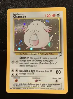 Pokemon Chansey Holo Rare Base Set 2 3/130 WOTC Vintage 2000 - Image 1