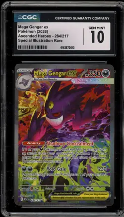 Pokemon Mega Gengar ex Ascended Heroes Special Illustration Rare #284 CGC 10 - Image 1