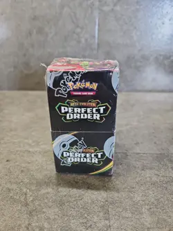 Pokemon TCG Mega Evolution Perfect Order Half Booster 18 packs Packaging Damaged - Image 1