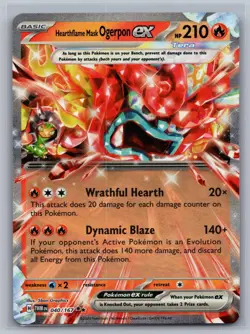 Hearthflame Mask Ogerpon ex 040/167 Double Rare Twilight Masquerade Pokemon NM - Image 1