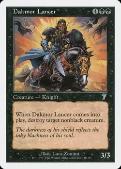 Dakmor Lancer NM/M Core Set 7th Edition Black Knight Mtg Magic English Regular - Image 1