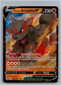 Hisuian Arcanine V 090/195 Holo V Rare Silver Tempest Pokemon Near Mint - Image 1