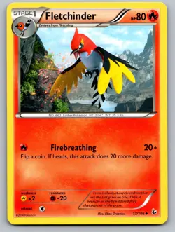 Fletchinder 17/106 Uncommon Flashfire Pokemon Lightly Played - Image 1