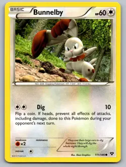 Bunnelby 111/146 Common XY Pokemon Lightly Played - Image 1