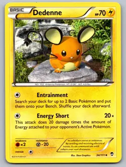 Dedenne 34/111 Uncommon Furious Fists Pokemon Lightly Played - Image 1