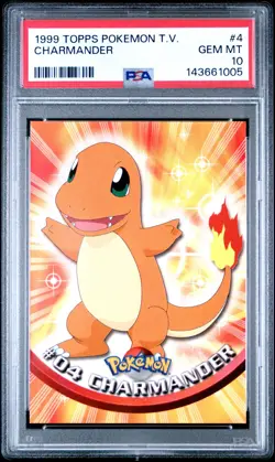 PSA 10 CHARMANDER #4 TOPPS Pokemon TV POP 128 - Image 1