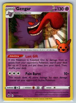 Gengar 057/198 Holo Promo Trick or Trade BOOster Pokemon Holo Near Mint - Image 1