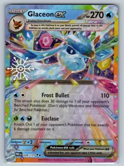 Glaceon ex (Holiday Calendar) 026/131 Holo Prismatic Evolutions Pokemon Holo NM - Image 1