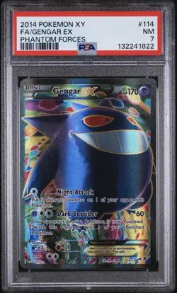 Pokemon Gengar EX Full Art Ultra Rare Holo XY Phantom Forces 114/119 PSA 7 - Image 1