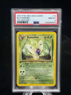 Butterfree #19 Non-Holo 1st Edition Neo Discovery 2001 Pokemon PSA 8 🦋 - Image 1