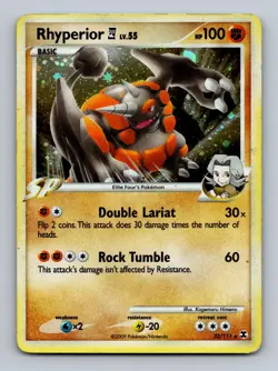 Rhyperior E4 (DPPt Rising Rivals) 32/111 Holo Deck Exclusives Pokemon NM - Image 1