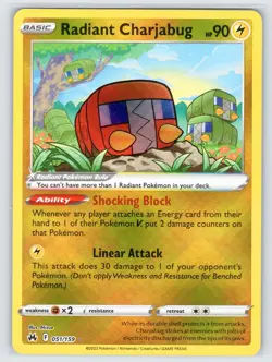 Radiant Charjabug 051/159 Crown Zenith Radiant Rare Pokemon Holo LP - Image 2