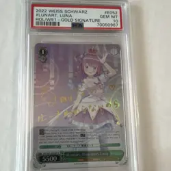Weiss Schwarz #Lunart Himemori Luna HOL/W91 Gold Signature PSA 10 2022 - Image 1