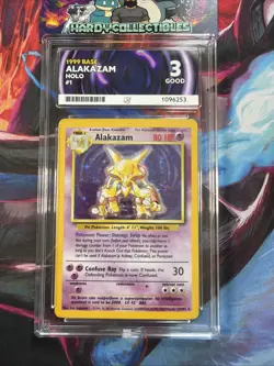 Vintage Pokemon TCG - Base Set - Unlimited Alakazam 1/102 Holo - Ace Graded 3 - Image 1