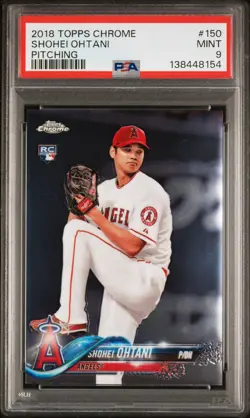 Topps 2018 Chrome Shohei Ohtani Pitching #150 PSA 9 - Image 1