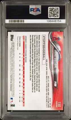 Topps 2018 Chrome Shohei Ohtani Pitching #150 PSA 9 - Image 2
