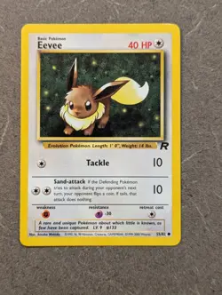 Pokemon Card 2000 EEVEE 55/82 Original Team Rocket Set Vintage NM - Image 1