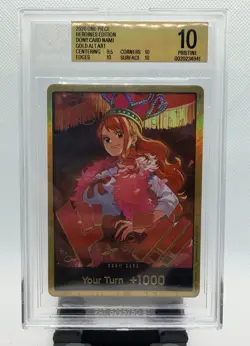 One Piece Nami DON!! Card Gold EB-03 Heroines Edition BGS 10 Pristine - Image 1