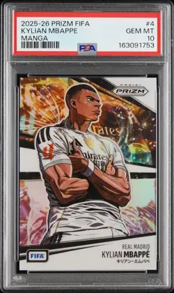 2025-26 Prizm FIFA Kylian Mbappe #4 Manga PSA 10 - Image 1