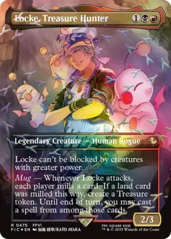 Locke, Treasure Hunter (Borderless) (Chocobo Track Foil) R Foil Commander: FINAL - Image 1