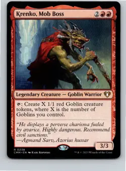 Magic the Gathering Krenko, Mob Boss Commander Masters MTG Free Shipping! - Image 1