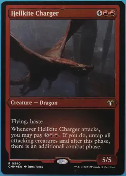 Hellkite Charger (ETCHED) FOIL Commander Masters NM Etched (518089) ABUGames - Image 1