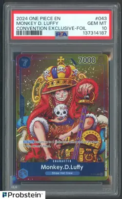 2024 One Piece Monkey D Luffy Promos Convention Exclusive Foil PSA 10 GEM MINT - Image 1