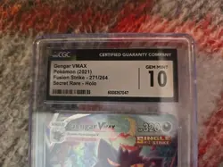 2021 POKEMON SWORD & SHIELD FUSION STRIKE FULL ART/GENGAR VMAX CGC 10 GEM MINT - Image 3