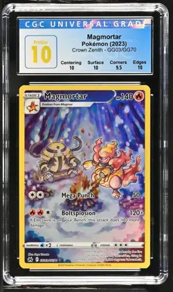 CGC PRISTINE 10 Pokemon TCG Magmortar GG03/GG70 Crown Zenith Galarian Gallery - Image 1