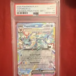 The Pokemon Company Vaporeon ex 023/131 Prize Pack Series Cards Holo PSA 10 - Image 1