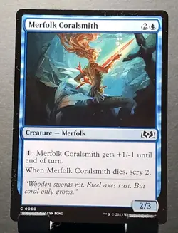 MTG #060 MERFOLK CORALSMITH Merfolk common Wilds of Eldraine⚔NM/MT - Image 1