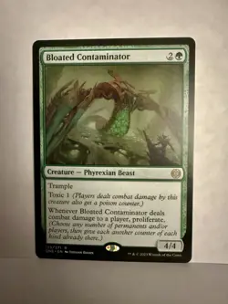 Wizards of the Coast MTG Bloated Contaminator ONE Rare Green Regular EN 159 NM - Image 1