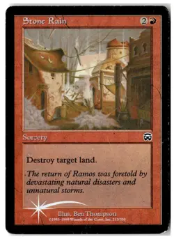 MTG Foil Stone Rain - Mercadian Masques Heavily Played English - Image 1