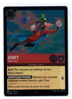 Disney Lorcana Ursula's Return Goofy 107/204 Rare Cold Foil - Image 1