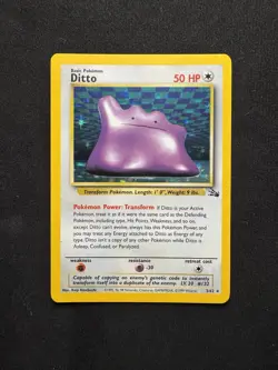 Ditto 3/62 Fossil Holo Rare Vintage WOTC Pokemon TCG Cards 1999 LP+ - Image 1